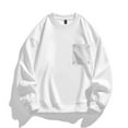 thumbnail image 2 of UVEASISHA Mens Oversized Crewneck Sweatshirts Fall Fashion Loose Pullover Tops Casual Long Sleeve Drop Shoulder Sweatshirt without Hood Sales Today,White,2XL, 2 of 4