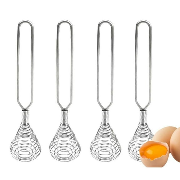LQQBOX Mini French Spring Whisk, 8.66 Inch Silver Stainless Steel Spring Coil Whisk, Hand Eggbeater Egg Mixer Whisk Blender Stirring Beater