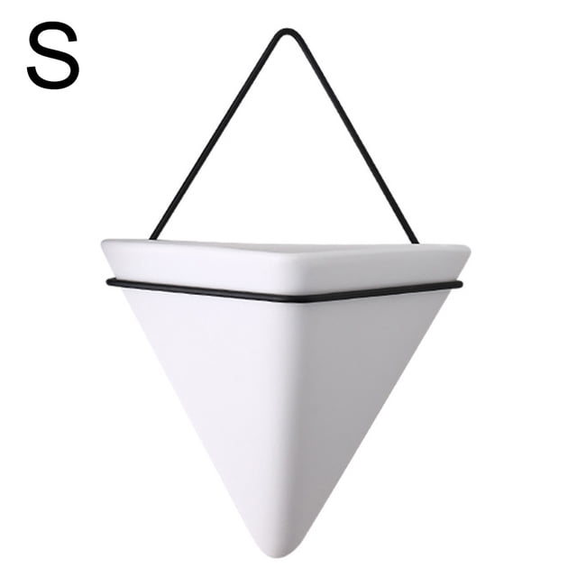 CAROOTU Simple Container Iron Vases Ceramic Self Water-Absorbing Planter Nordic Succulent Plant Wall Mounted