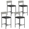 thumbnail image 1 of Conjunto de 4 Taburetes Altos Rústicos – Taburetes de Barra de 94 cm con Asiento y Respaldo de Piel Sintética y Reposapiés – Patas de Metal, Fáciles de Ensamblar Sillas de Barra para Isla de Cocina, 1 of 16