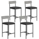 thumbnail image 1 of Conjunto de 4 Taburetes Altos Rústicos – Taburetes de Barra de 94 cm con Asiento y Respaldo de Piel Sintética y Reposapiés – Patas de Metal, Fáciles de Ensamblar Sillas de Barra para Isla de Cocina, 1 of 16