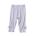 thumbnail image 2 of Children's Solid Color Soft and Slim Thin Elastic Outer Pants With Bow Tie Cargo Pants for Girls 10-12 Pants for Girls 8-9, 2 of 4