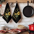 thumbnail image 6 of Sunflower Kitchen Towels Set of 4, Vintage Botanical Absorbent Dish Towels for Kitchen, Microfiber Hand Towel, Quick Drying Tea Towel for Cleaning Decorative Dishcloths Farmhouse Floral Black, 6 of 7