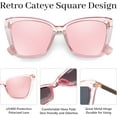 thumbnail image 5 of FEISEDY Trendy Polarized Women Sunglasses, Retro Womens Square Cat Eye Sun Glasses B4134, 5 of 14