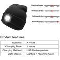 thumbnail image 5 of Gorro LED recargable por USB, 4 luces LED manos libres Flashli, 5 of 5