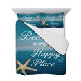 thumbnail image 7 of Summer Starfish Full Size Down Alternative Comforter, Lightweight Comforter Quilt Bedding Set with Pillow Shams Blue Wood Grain Ombre Coastal All Seasons Bed Comforter Duvet Insert 78"x90", 7 of 7