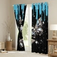 thumbnail image 3 of Castle Fairy Bling Crystal Butterfly Black Out Curtains for Girls Women Teens,Dreamy Princess Curtains Pack Of 2 (42X63 Each),Black Blue Bedroom Curtains,Super Cozy Room Decor, 3 of 6
