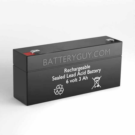 BatteryGuy 6V 3.0AH replacement batteries for Sonnenschein A206/3.0S - rechargeable