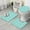 Turquoise Daisy Flower-1, variant on Light Blue Daisy Flower Pattern Bathroom Rugs Sets 3 Piece,Toilet Cover Set,Absorbent Non Slip Bathroom Mats Sets with U-Shaped Contour Rug Toilet Rug Set