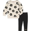Juicy Couture Girls 2T-4T Daisy Fuzzy Top Legging Set (Black 4T)