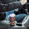 thumbnail image 4 of Yayeee 40oz Stainless Steel Tumbler with Straw and Handle Double-Wall Insulated Travel Water Bottle, Blue Colorful Flowers, 4 of 8