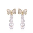 thumbnail image 1 of Pendientes TUNC Perlas Mujeres Niñas Sencillez, 1 of 5