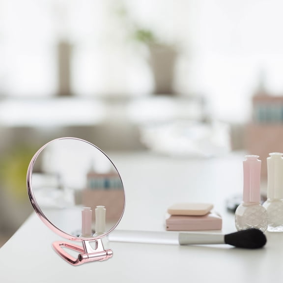 LEORX 8Pcs Makeup Mirror with Magnification Round Foldable Standing Design for Bathroom Bedroom Travel
