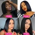 thumbnail image 6 of 13X4X1 Lace Frontal Wig Short Straight Bob Human Hair Wigs Brazilian Virgin Remy Human Hair T Part Lace Front Wigs Middle Part Wigs 6 Inches, 6 of 8