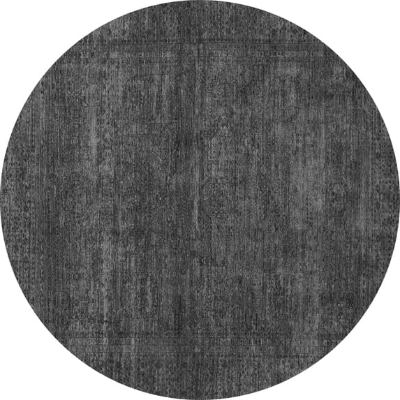 Ahgly Company Indoor Round Abstract Gray Modern Area Rugs, 4' Round