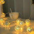 thumbnail image 2 of LWHAO LED Disco Ball String Lights, Mirror Ball Globe Ornaments Lantern Decorative Light Battery Operated Fairy Light for Garden Bedroom Wedding Party Tree Decor, 2 of 9