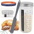 thumbnail image 1 of AMERTEER Sourdough Starter Jar Kit With  Paper Marking Paper Tape  Thermometer  Sourdough Fermentation Jar Scraper  Sewn Cloth Cover & Metal Lid  Sourdough Starter Kit, 1 of 9