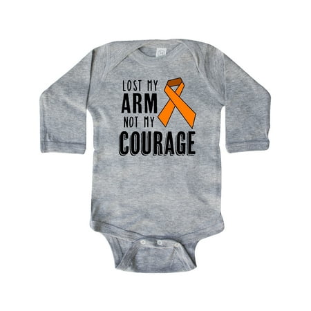 

Inktastic Lost my Arm Not my Courage Limb Loss Awareness Orange Ribbon Gift Baby Boy or Baby Girl Long Sleeve Bodysuit