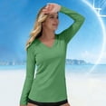 thumbnail image 3 of Wensltd Women Solid Color Sun Protection Long Sleeve Shirts V Neck Pullover Style with Side Pockets Soft Shirts, 3 of 6