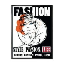 Designart 'Style Passion Life Fashion Woman IV' Vintage Framed Canvas Wall Art Print