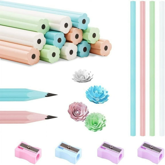 RETON 12PCS Pencils in Bulk, HB Graphite Pencils for people, Wood-Cased Lead Pencil with 4 Pencil Sharpeners, Anti-Break Graphic Pencils for Drawing Sketching Writing Office  Supply