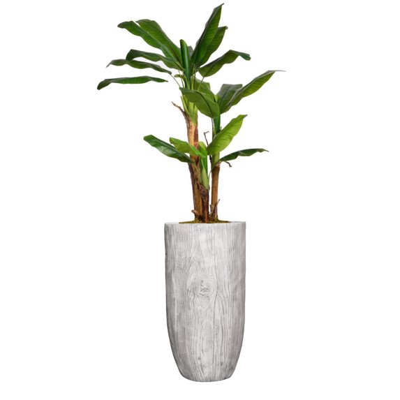 Vintage Home Artificial 80" High Artificial Faux Banana Tree With Fiberstone Planter For Home Decor