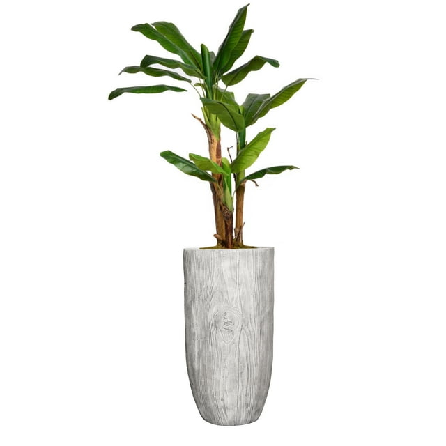 Vintage Home Artificial 80" High Artificial Faux Banana Tree With Fiberstone Planter For Home Decor