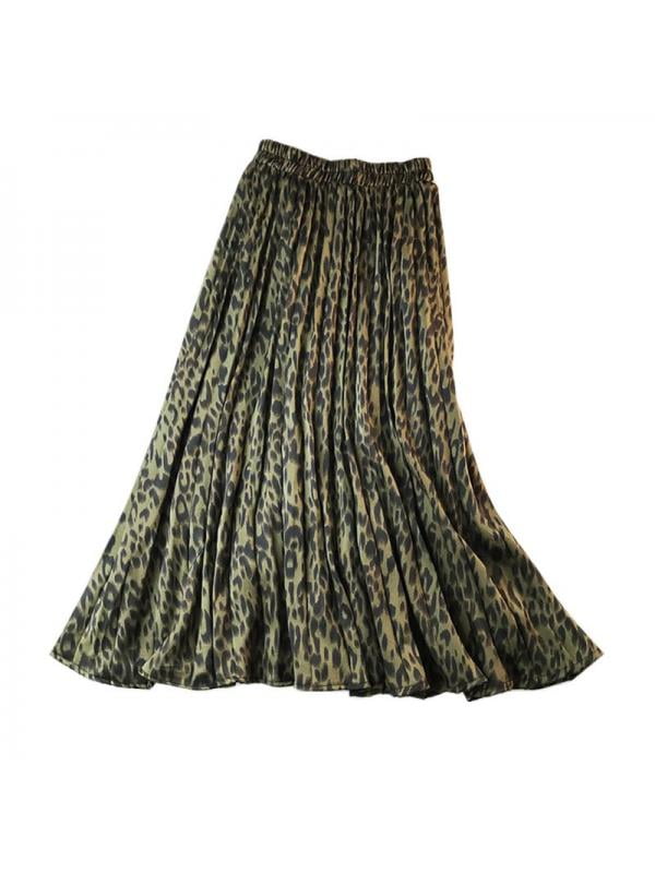 leopard print swing skirt