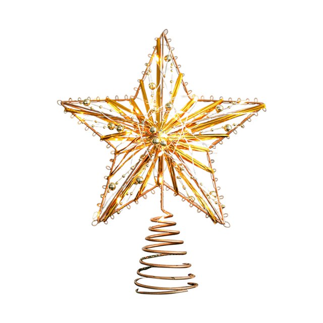 Christmas Tree Decorations Star Christmas Tree Top Decoration Lighting Holiday Decoration Three Dimensional Top Star Hollow Out Five Pointed Star Tree Top Star Christmas Tree Star