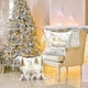 thumbnail image 3 of Lanpn White and Gold Christmas Cushion Covers 40x40 Set of 4, Decorative Gray Winter Snowflake Xmas Throw Covers Pillow Cases 16x16 for Home Bedroom R, 3 of 5