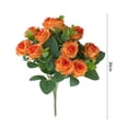 thumbnail image 6 of 1 Bouquet Artificial Rose 5 Branches 11 Heads Realistic Green Leaves Easy Care Non-withered Artificial Eucalyptus Faux Silk Rose Flower Balcony Decor, 6 of 7