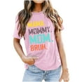 thumbnail image 3 of Herrnalise Mama Shirt for Women Mama Mommy Mom Bruh Mother's Day T Shirts Funny Short Sleeve Casual Tops Tees Pink, 3 of 6