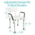 thumbnail image 5 of XilhXLy Shower Chair with Arms & Back - Small, Narrow, Medical, Universal Bath Tub Transfer Bench - Safe Adjustable Handicap Stool for Inside Bathtub, Bathroom - Rotating Safety Sliding, 5 of 8