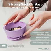 WeeSprout Suction Bowls for Baby & Toddlers (Set of 2) - 100% Silicone w/ Plastic Lid