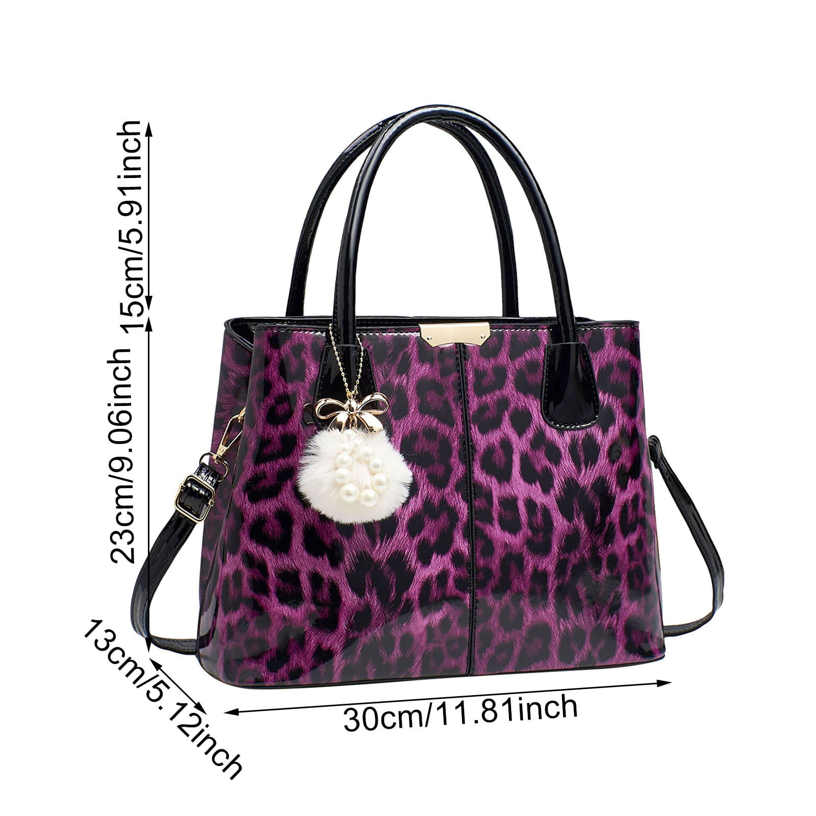 Modstep Leopard Shoulder Bag for Women Multi Compartments Top Handle Handbags Trendy Tote Bags Purses with Adjustable Strap