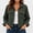 Army Green, variant on Women's Cropped Corduroy Shirt Jacket, Lightweight Polyester Button-Down Shacket with Long Sleeves, Collar and Flap Pockets