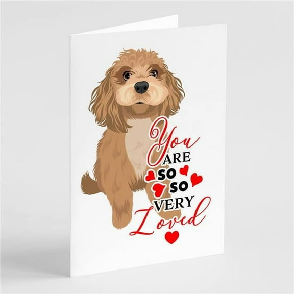 Shih-Tzu Red so Loved Greeting Cards and Envelopes Pack of 8 7 in x 5 in