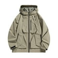 thumbnail image 2 of Mens Big &Tall Jackets Plus Size M-6XL with Hood Pockets Waterproof Windbreaker Rain Coats Casual Zip-Up Lightweight Hiking Outerwear Jacket, 2 of 4