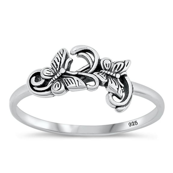 Promise High Polished Butterfly Ring .925 Sterling Silver Band Jewelry Female Male Unisex Size 6