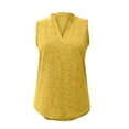 thumbnail image 3 of Kovlvoll Womens Tops Casual V Neck Sleeveless T-Shirts Summer Lightweight Comfy Solid Color Top, 3 of 5