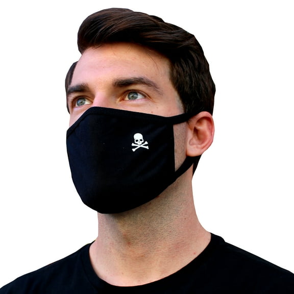 Skull Mask with Crossbones Pirate Design Washable Reusable Cotton Face Cover for Adult Kid or Teenager