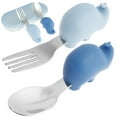 thumbnail image 1 of Baby Stainless Spoon and Fork Set BPA-Free Animal-Shaped Flatware Set Learn to Eat on Your Own Utensil Set Anti-Choke Silverware Set for Baby Self-Feeding Training, 1 of 9