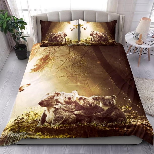 Juego de cama - Koala Family Landscape Art