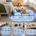thumbnail image 5 of Ocean Archor Round Area Rug 4Ft Washable Circle Rugs for Bedroom Dining Room, Summer Rustic Nautical Coastal Beach Blue Stripes Non-Slip Carpet Floor Mats Indoor Outdoor Carpet Runner Home Decor, 5 of 8