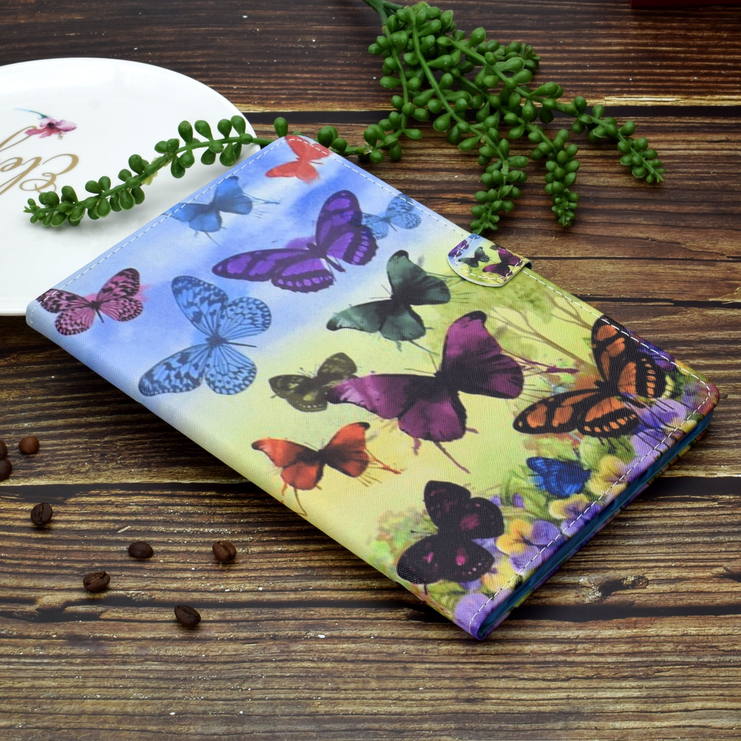Dteck for iPad 10th Generation 10.9 Inch 2022, Cute Pattern PU Leather Folio Case Flip Stand Cover with Card Slots Pencil Holder for Apple iPad 10th Gen, Butterfly