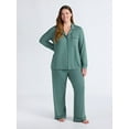 thumbnail image 2 of Joyspun Women’s Dreamy Soft Collection Long Sleeve Top and Pants Pajama Set, Sizes XS-4X, 2 of 5