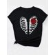 thumbnail image 3 of Skeleton And Rose Print Casual Sports Tee, Fashionable Short Sleeves Workout T-shirt Top, Women's Activewear, 3 of 7
