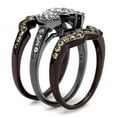 thumbnail image 3 of IP Light Black (IP Gun) & IP Dark Brown (IP coffee) Stainless Steel Ring with AAA Grade CZ in Clear for Women Clear Stone Color Style TK1869LJ Size 7, 3 of 3