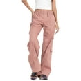 thumbnail image 2 of Liacowi Women Juniors Casual Baggy Cargo Pants Wide Leg Trousers Loose Oversized Hippie Punk Sweatpants Joggers Streetwear with Multiple Pocket, 2 of 6