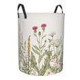 thumbnail image 2 of Fotbe Herbs and Wildflowers Laundry Basket with Handles, Waterproof Large Laundry Hamper, Wash Bag for Corner Dorm, Rolling Laundry Basket with Handles-Small, 2 of 8